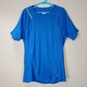 Nike fit dry blue reflective running top